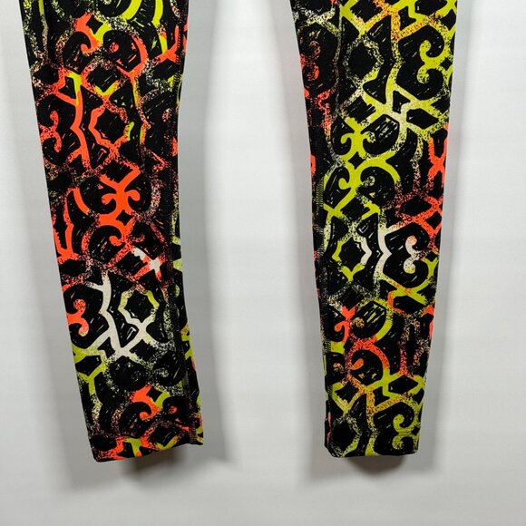 Zumba Wear Women's Leggings Black Orange Yellow Size Small Activewear Abstract - Picture 3 of 15